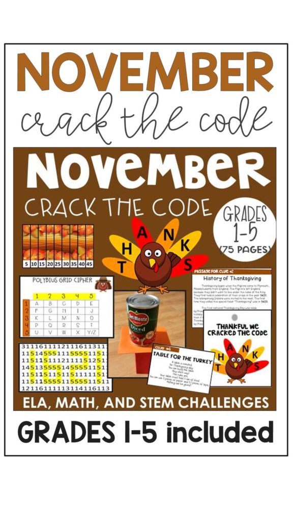 Crack the Code Fall Riddles Secret Code Worksheets ~Digital Download~